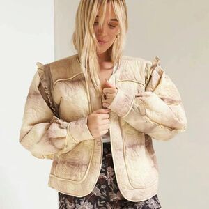 Free People Jacket Size Large NWT Llani Quilted Tie Dye Bomber‎ $228 Retail